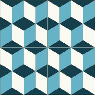 Authentiques carreaux de ciment - Modèle Cube CUB3 de Floorilège - La boite de 14 carreaux soit 0,56 m²