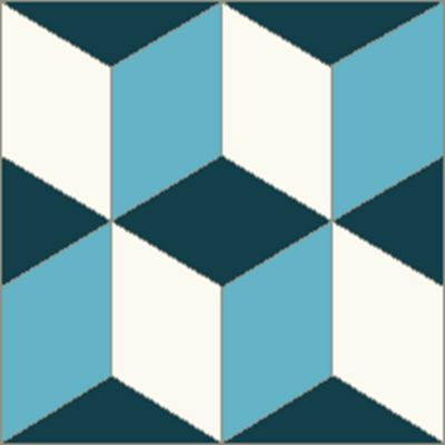 Authentiques carreaux de ciment - Modèle Cube CUB3 de Floorilège - La boite de 14 carreaux soit 0,56 m²