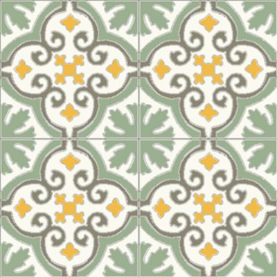 Authentiques carreaux de ciment - Modèle Elégance ELE7 de Floorilège - La boite de 14 carreaux soit 0,56 m²