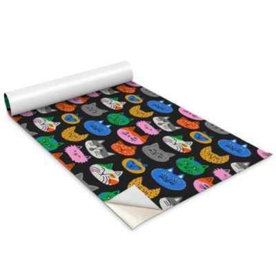 Auto Adhesif Film Vinyle Décoratif Wallfluent 100x50 cm Chatons Colorés Facile À Nettoyer Et Amovible