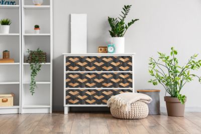 Auto Adhesif Film Vinyle Décoratif Wallfluent 100x50 cm Illusion 3d De Cubes En Bois Placard et Rénovation DIY