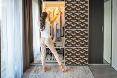 Auto Adhesif Film Vinyle Décoratif Wallfluent 100x50 cm Illusion 3d De Cubes En Bois Placard et Rénovation DIY