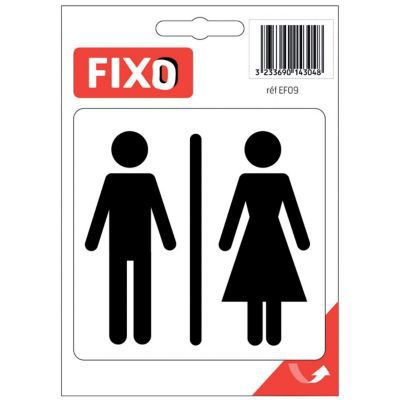 Autocollant 100 x 100 mm "Toilettes mixtes"