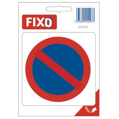 Sticker Arrêt et stationnement interdit 100X100mm Impression sur vyinle  avec un adhésif permanent au dos.