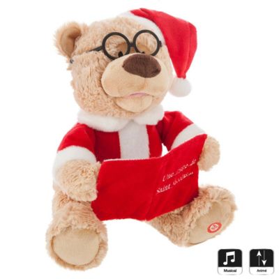 Automate de Noël Ours qui lit  - Atmosphera