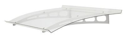 Auvent aluminium et polycarbonate Lt line blanc 140 x 90 cm