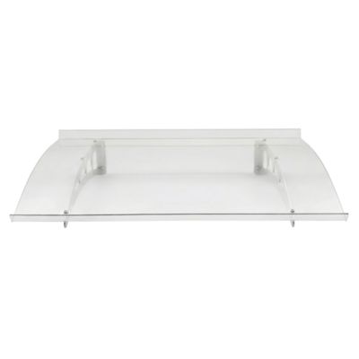 Auvent aluminium et polycarbonate Lt line blanc 140 x 90 cm