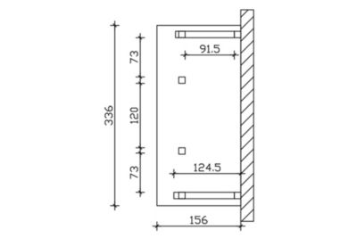 Auvent bois SKAN HOLZ Paderborn 5, 336x156cm, épicéa, non traité