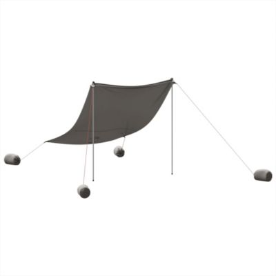 Auvent de plage avec ancres de sable gris 214x236 cm vidaXL
