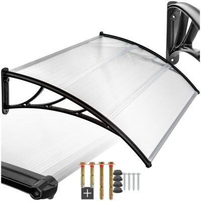 Auvent de porte design moderne en arcade blanc transparent