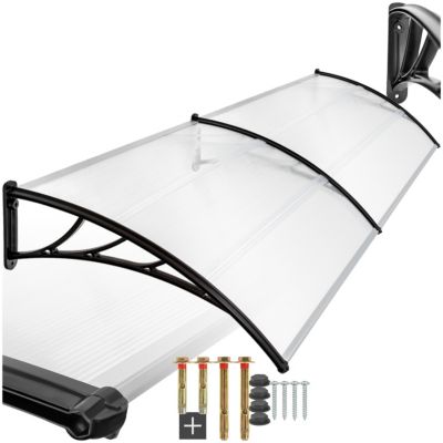 Auvent de porte Marquise Design moderne en arcade blanc transparent