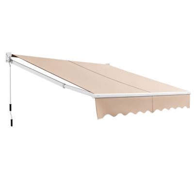 Auvent Manuel Rétractable, Angle Réglable Store Banne Anti-Soleil Beige, Protection Solaire pour Balcon Jardin Terrasse Boutique