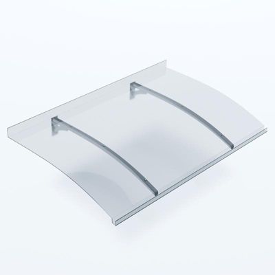 AUVENT - MARQUISE DE PORTE D'ENTRÉE MÉLANIE Gris clair, L.150 cm, Profondeur totale - 90 cm