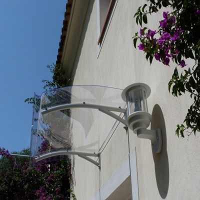 AUVENT - MARQUISE DE PORTE D'ENTRÉE MÉLANIE Gris clair, L.150 cm, Profondeur totale - 90 cm