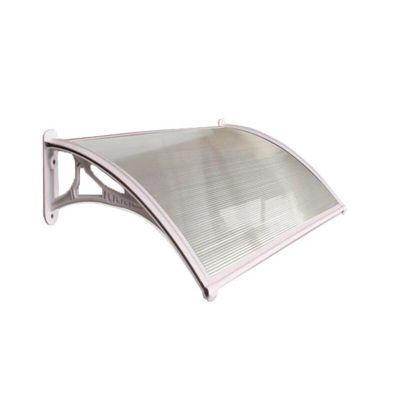 Auvent - Marquise porte d'entrée Valentine - stucture - Translucide, L.- 120 cm, Profondeur totale - 70 cm