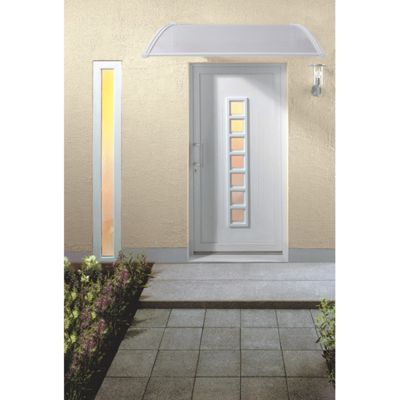 Auvent - Marquise porte d'entrée Valentine - stucture - Translucide, L.- 120 cm, Profondeur totale - 70 cm