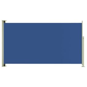 Auvent paravent store brise-vue latéral rétractable bleu Helloshop26