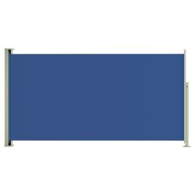 Auvent paravent store brise-vue latéral rétractable bleu Helloshop26