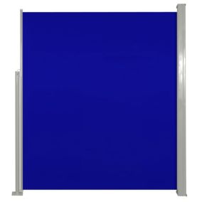 Auvent paravent store brise-vue latéral rétractable bleu Helloshop26