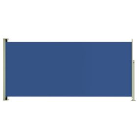 Auvent paravent store brise-vue latéral rétractable bleu Helloshop26