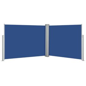 Auvent paravent store brise-vue latéral rétractable bleu Helloshop26