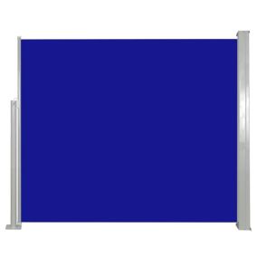 Auvent paravent store brise-vue latéral rétractable bleu Helloshop26