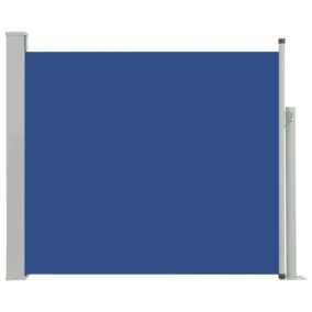 Auvent paravent store brise-vue latéral rétractable bleu Helloshop26