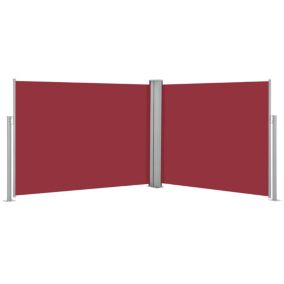 Auvent paravent store brise-vue latéral rétractable rouge Helloshop26