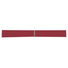 Auvent paravent store brise-vue latéral rétractable rouge Helloshop26