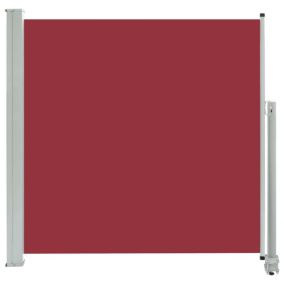 Auvent paravent store brise-vue latéral rétractable rouge Helloshop26