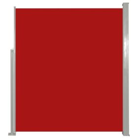 Auvent paravent store brise-vue latéral rétractable rouge Helloshop26