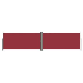 Auvent paravent store brise-vue latéral rétractable rouge Helloshop26