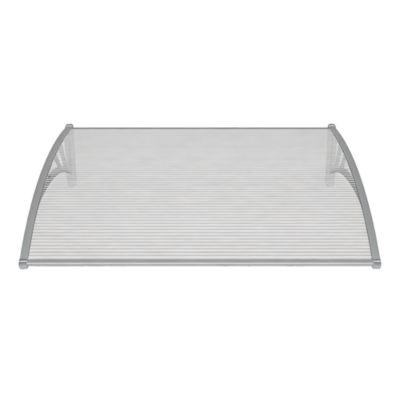 Auvent plastique et polycarbonate Geom Tiffanio gris clair 120 X 90 cm