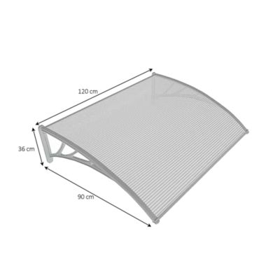 Auvent plastique et polycarbonate Geom Tiffanio gris clair 120 X 90 cm