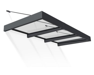 Auvent plat Sophia gris l.286 x P.140 x H.67 cm Canopia by Palram