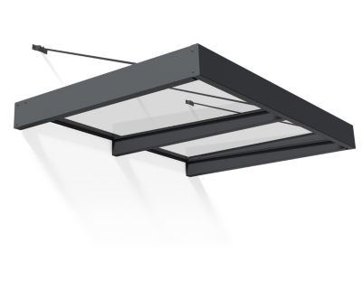 Auvent plat Sophia XL gris l.192 x P.140 x H.67 cm Canopia by Palram