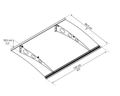 Auvent polycarbonate Garamond 135 x 90,5 cm