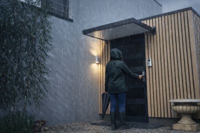 Auvent pour porte d'entrée aluminium gris anthracite Alumin'home Columbia 1,40 X 0.90 m