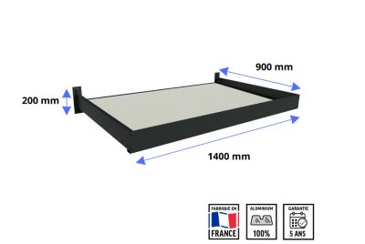Auvent pour porte d'entrée aluminium gris anthracite Alumin'home Columbia 1,40 X 0.90 m