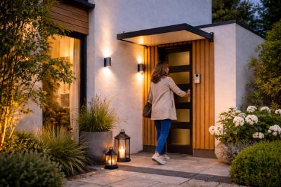 Auvent pour porte d'entrée aluminium gris anthracite Alumin'home Columbia 1,40 X 0.90 m