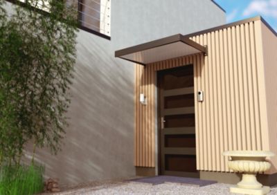Auvent pour porte d'entrée aluminium gris anthracite Alumin'home Columbia 1,40 X 0.90 m