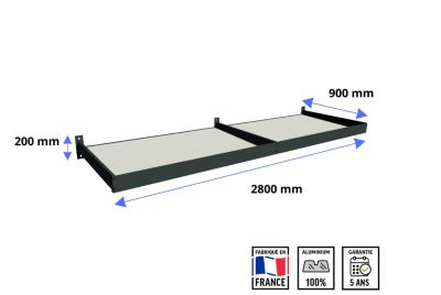 Auvent pour porte d'entrée aluminium gris anthracite Alumin'home Columbia 2,82 X 0.90 m