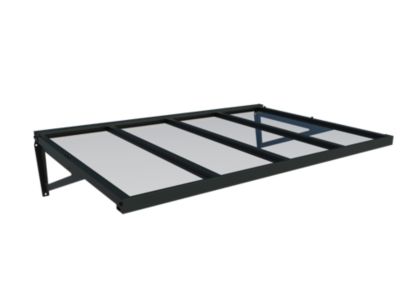 Auvent pour porte d'entrée aluminium gris anthracite Alumin'home Dakota 1,40 X 0.90 m