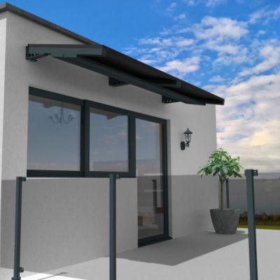 Auvent solaire photovoltaïque TOPAZE indépendant 2 panneaux (Gris anthracite RAL 7016)