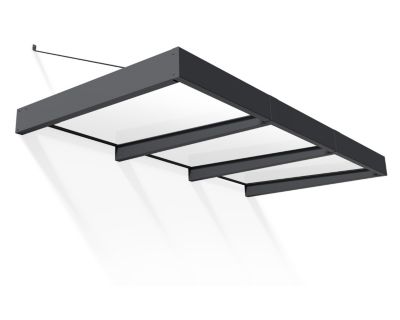 Auvent Sophia XL 140 x 286 cm Grise - Translucide en Acrylique et aluminium