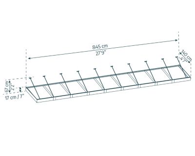 Auvent Sophia XL 140 x 845 cm Grise - Transparent en Acrylique et aluminium