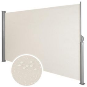 Auvent store latéral brise-vue abri soleil aluminium beige Helloshop26