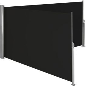 Auvent store latéral brise-vue paraventrétractable double noir Helloshop26