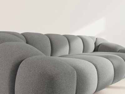Ava - canapé 3 places en velours texturé - Lisa Design