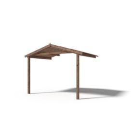 Avant-toit en bois 3x2m pour le chalet de jardin 3m, traité, marron - DOM146